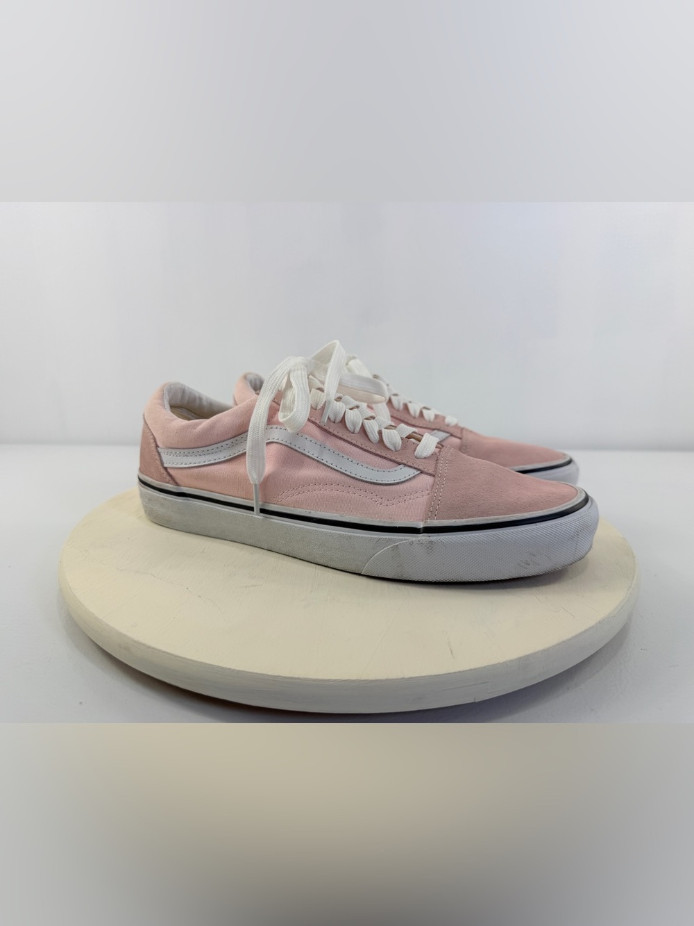 Vans Women’s Pink Canvas Ward Low-Top Sneakers Skate Shoes White Stripe Sz‎ 10.5 - Picture 2 of 12